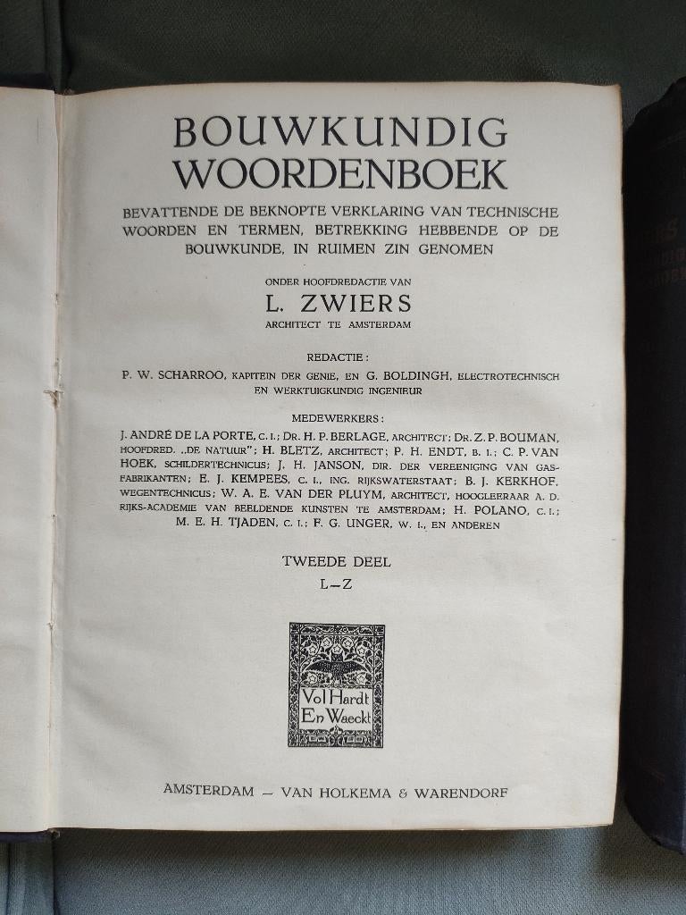 Bouwkundig woordenboek, L. Zwiers, 1944, 2 delen, Boeken, Gelezen, Ophalen of Verzenden, Bouwkunde, L. Zwiers