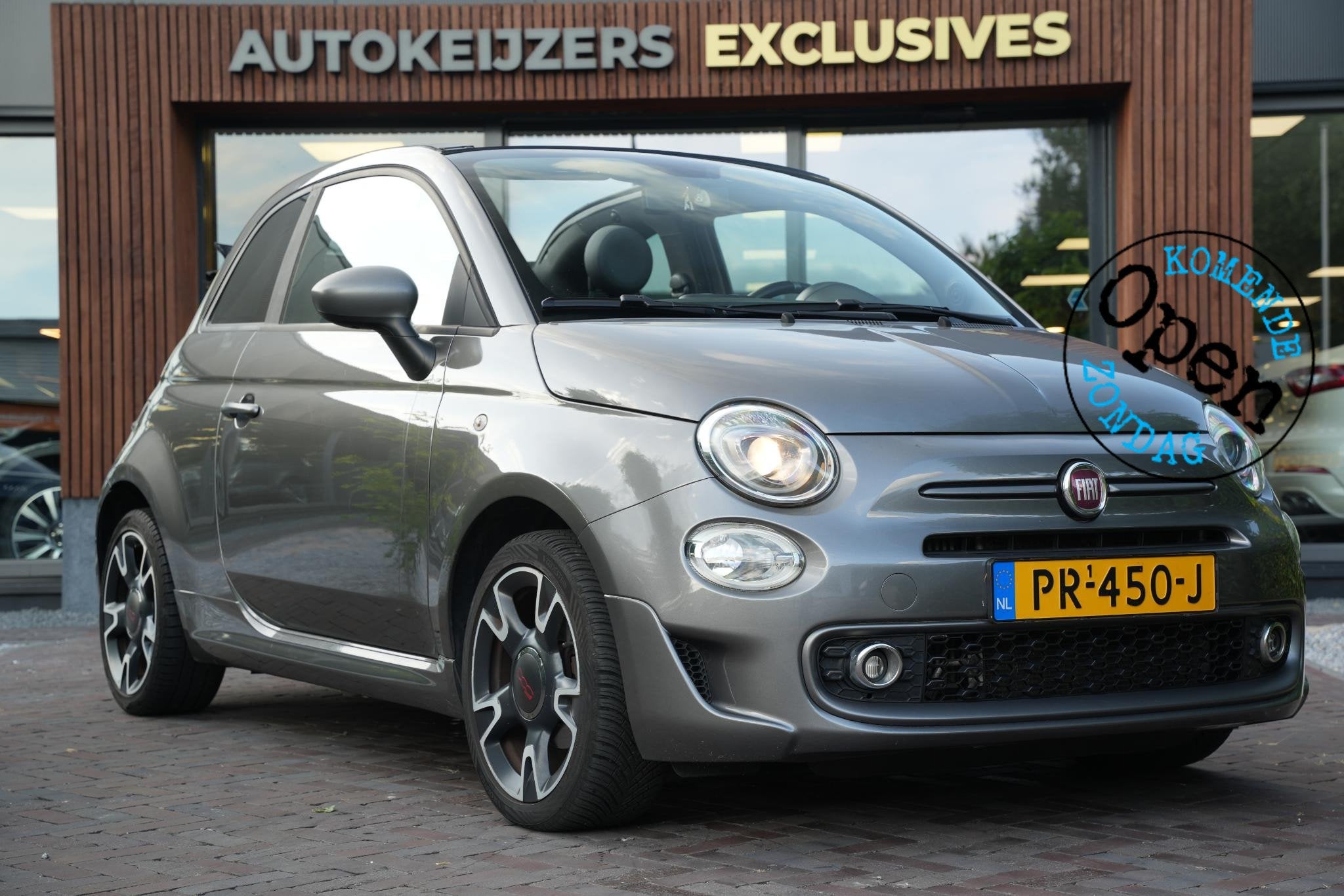 Fiat 500C 0.9 TwinAir Turbo Cabrio Leer Cruise Control Airco, Auto's, Voorwielaandrijving, Gebruikt, Handgeschakeld, Zilver of Grijs