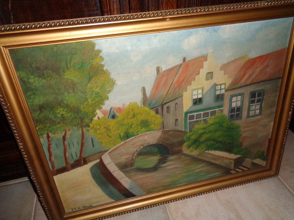 J.v.d.Steen (1929) -Mooie schilderij -Vermeld in PIRON, BAS, Antiek en Kunst, Kunst | Schilderijen | Klassiek, Ophalen of Verzenden