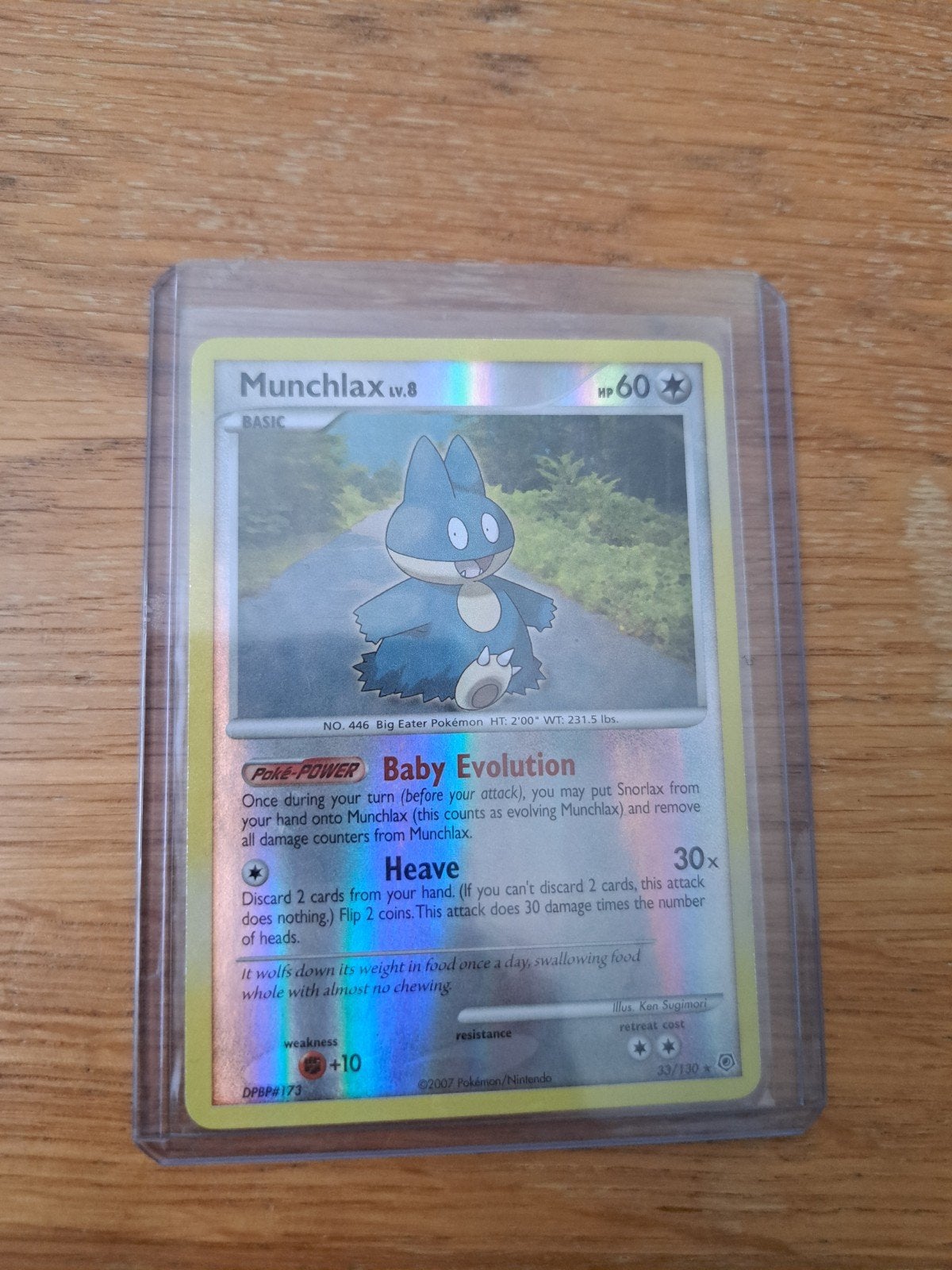Munchlax 33/130 reverse holo, Ophalen of Verzenden, Zo goed als nieuw, Losse kaart, Foil