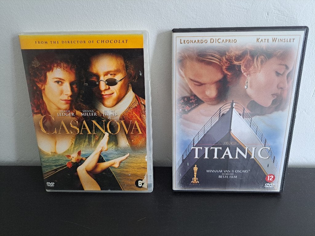 DVD Titanic + Casanova, Cd's en Dvd's, Dvd's | Drama, Vanaf 12 jaar, Ophalen of Verzenden, Gebruikt, Romantiek