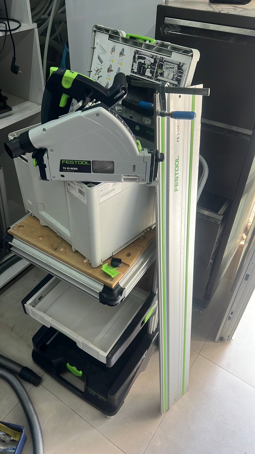 Festool ts 55 invalzaag inc geleiderail fs1400 Z.g.a.n, Ophalen of Verzenden, Zo goed als nieuw