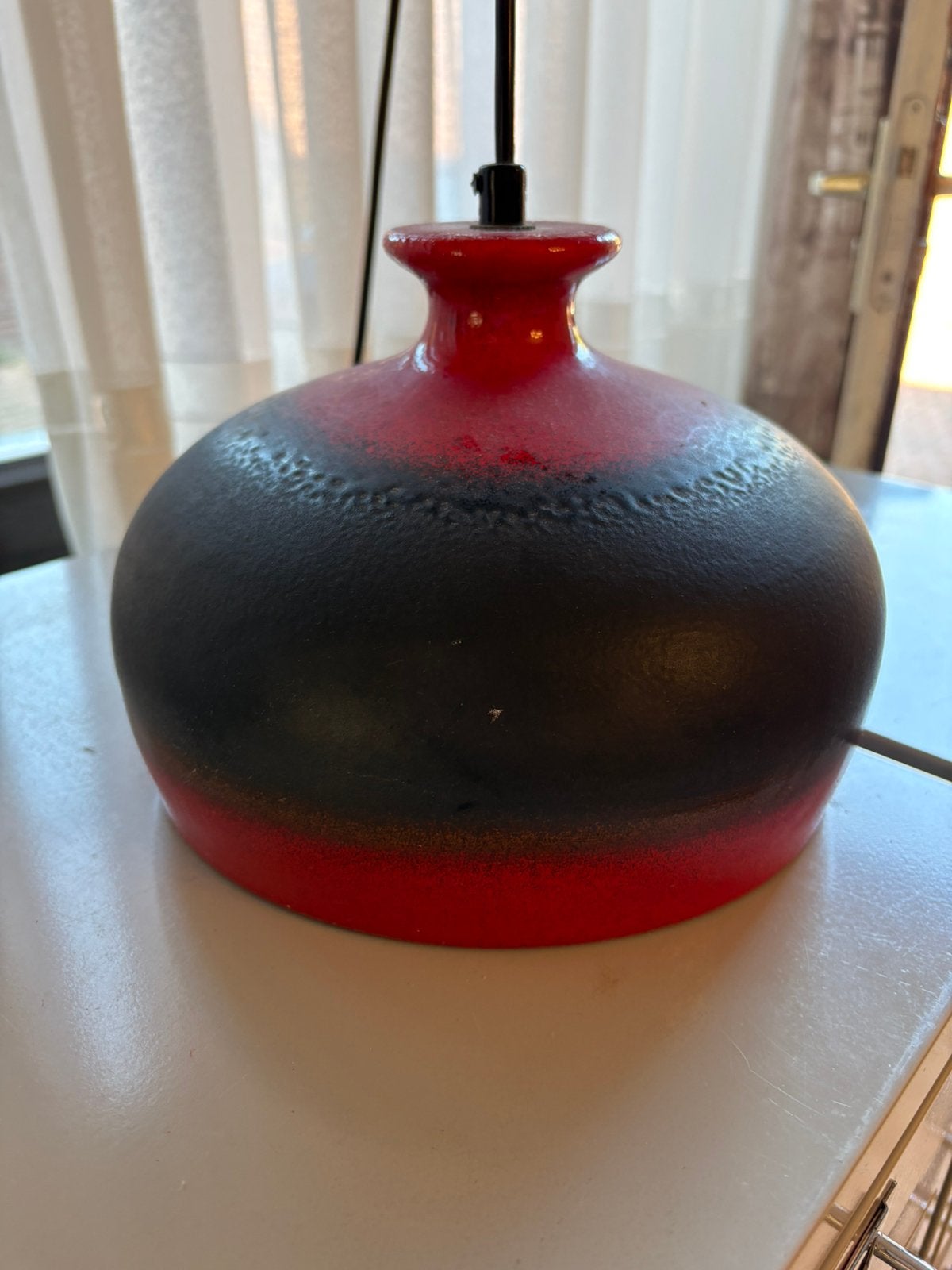 Vintage hanglamp, Ophalen of Verzenden, Gebruikt, Keramiek, E27 (groot)