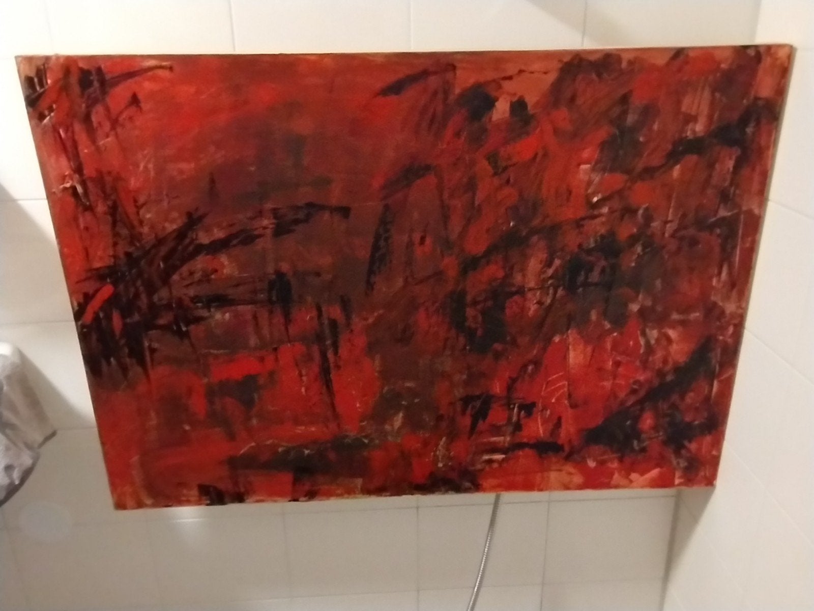 Abstract schilderij olieverf op doek Kotkowski, Antiek en Kunst, Kunst | Schilderijen | Abstract, Ophalen