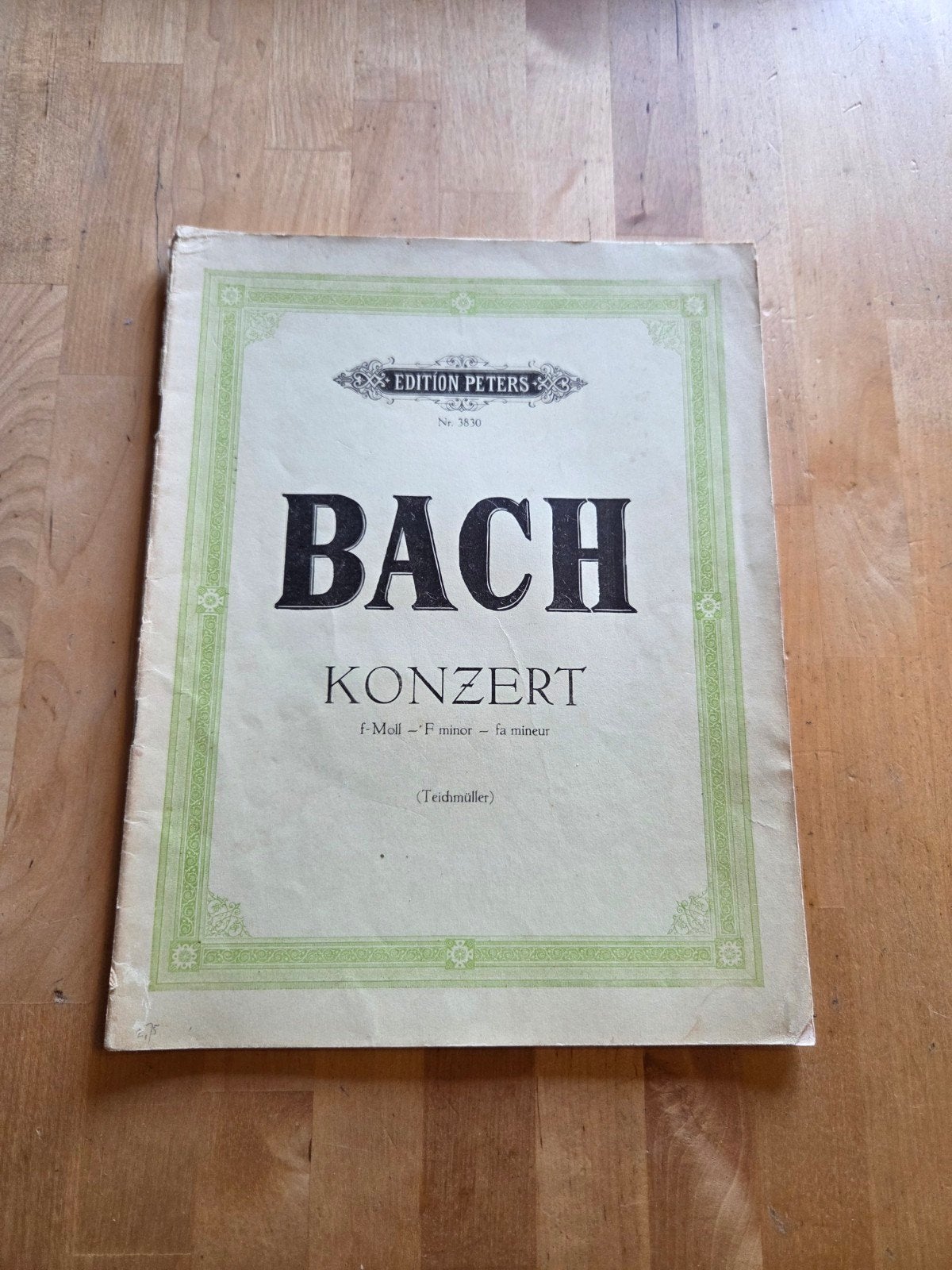 Bach Konzert f-Moll - Edition Peters - Goede staat, Gebruikt, Verzenden, Klassiek, Artiest of Componist