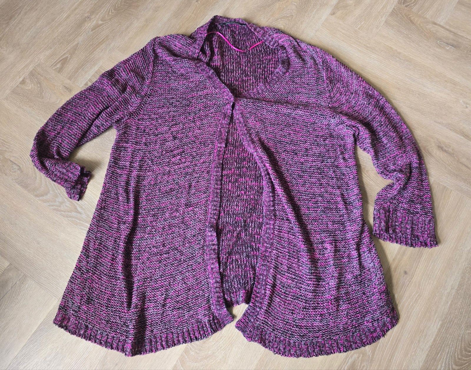 Stijlvol paars/zwart gebreid vest Ciso- Maat 3XL, Kleding | Dames, Ophalen, Zo goed als nieuw, Paars, Trui of Vest