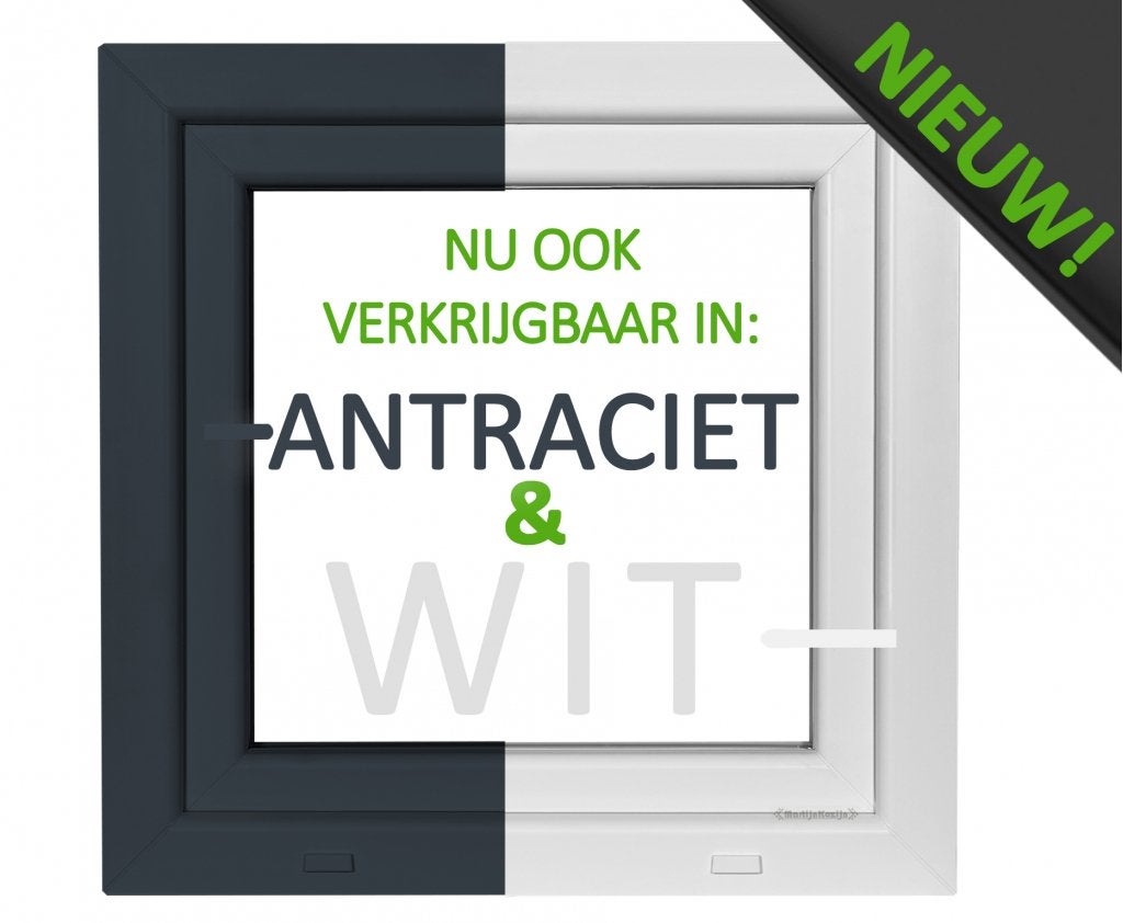 Kunststof antraciet draaikiep kozijn b60 x h60 RAL7016, Niet ingevuld, Kunststof, Minder dan 75 cm, Overige typen