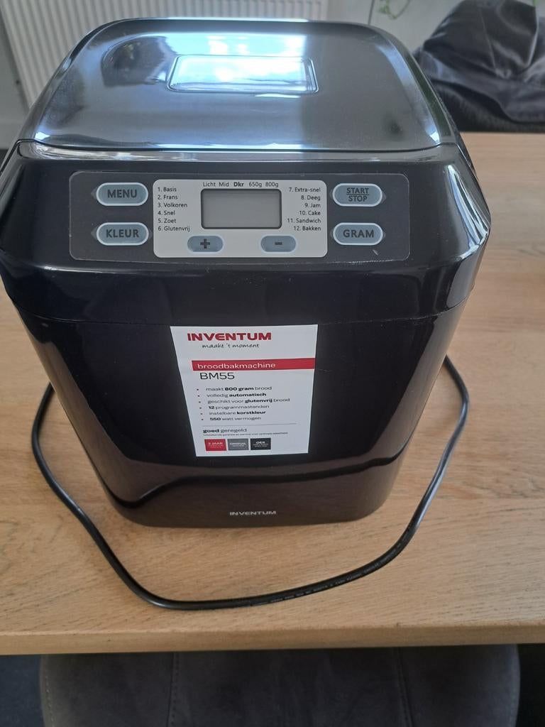 Inventum BM55 broodbakmachine, Witgoed en Apparatuur, Broodbakmachines, Ophalen of Verzenden, Gebruikt, Met timer, Kijkvenster