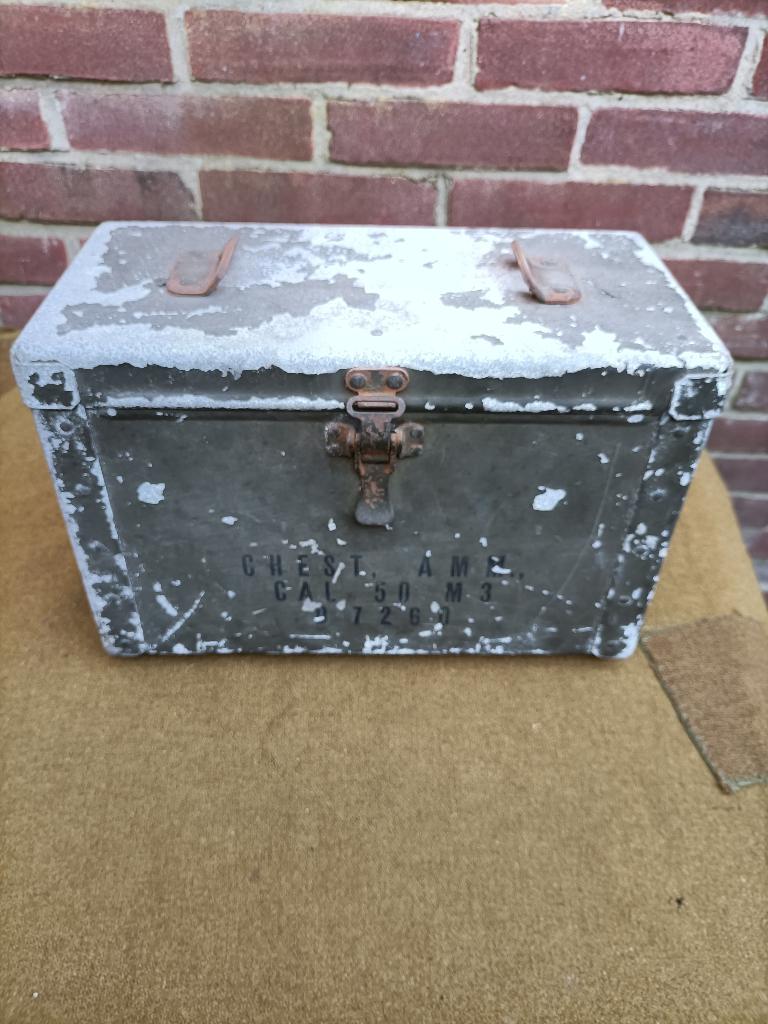 Vroeg oorlogse US cal 50 kist aluminium, Verzamelen, Verzenden, Landmacht, Amerika, Kist of Geocache