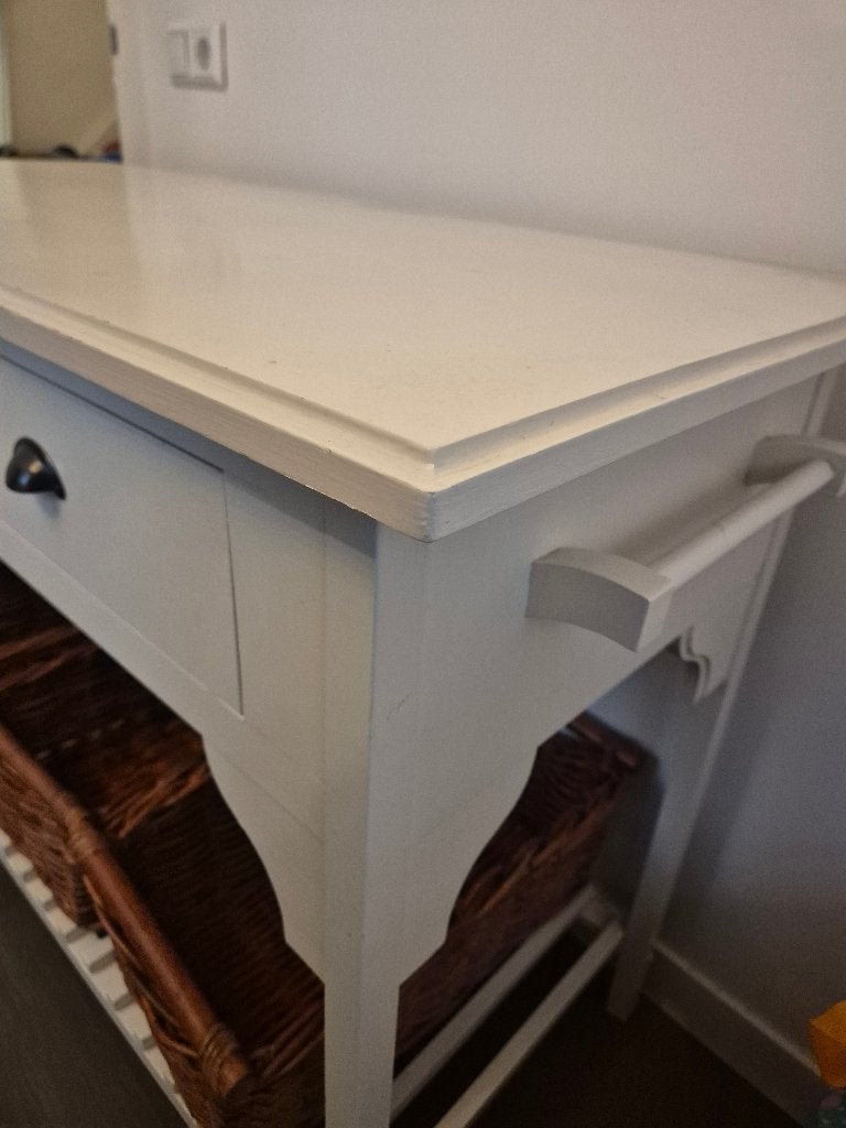 Sidetable wit, Ophalen, Gebruikt, 100 tot 150 cm, Landelijk