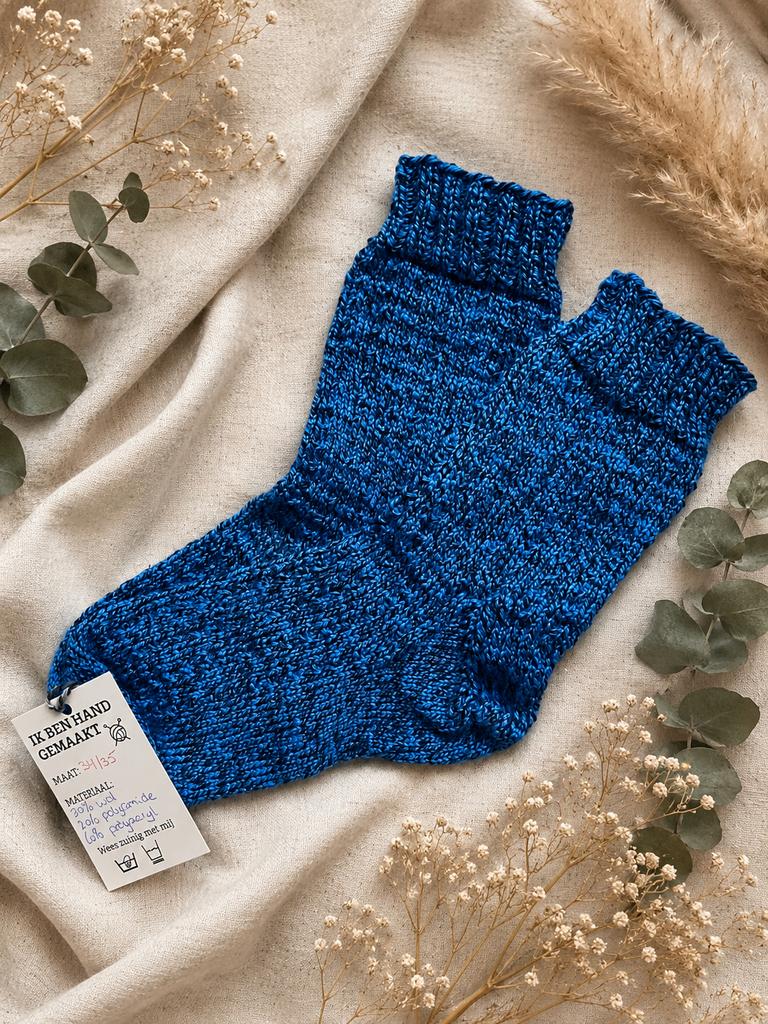 Handgemaakte Dikke Sokken - Ideaal voor Laarzen/Klompen, Kleding | Dames, Sokken en Kousen, Sokken en Kniesokken, Blauw, Overige maten