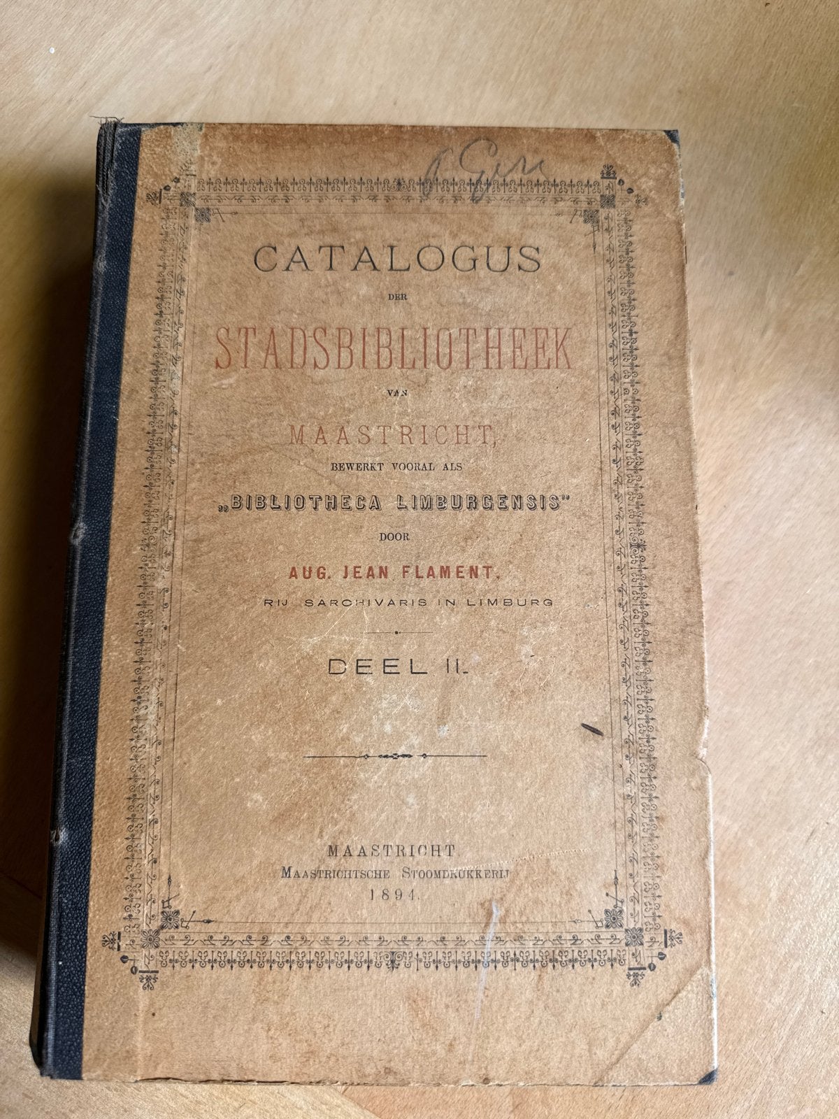 Catalogus Stadsbibliotheek Maastricht - Deel II (1894), Antiek en Kunst, Ophalen of Verzenden