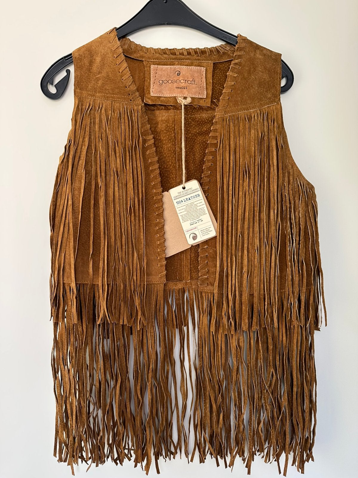 Goosecraft suède gilet franjes bruin cognac maat S nieuw, Ophalen of Verzenden, Nieuw, Maat 36 (S), Bruin
