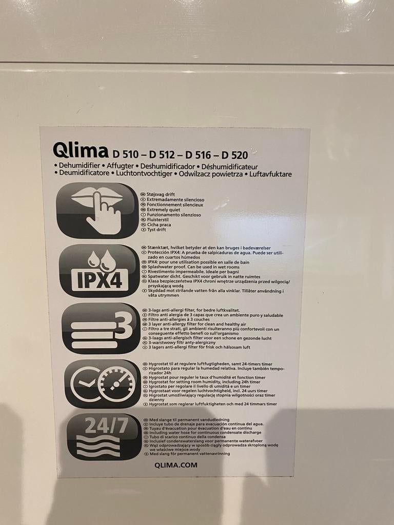 Qlima D 510 Luchtontvochtiger - Stil en Efficiënt, Witgoed en Apparatuur, Luchtbehandelingsapparatuur, Zo goed als nieuw, Luchtontvochter