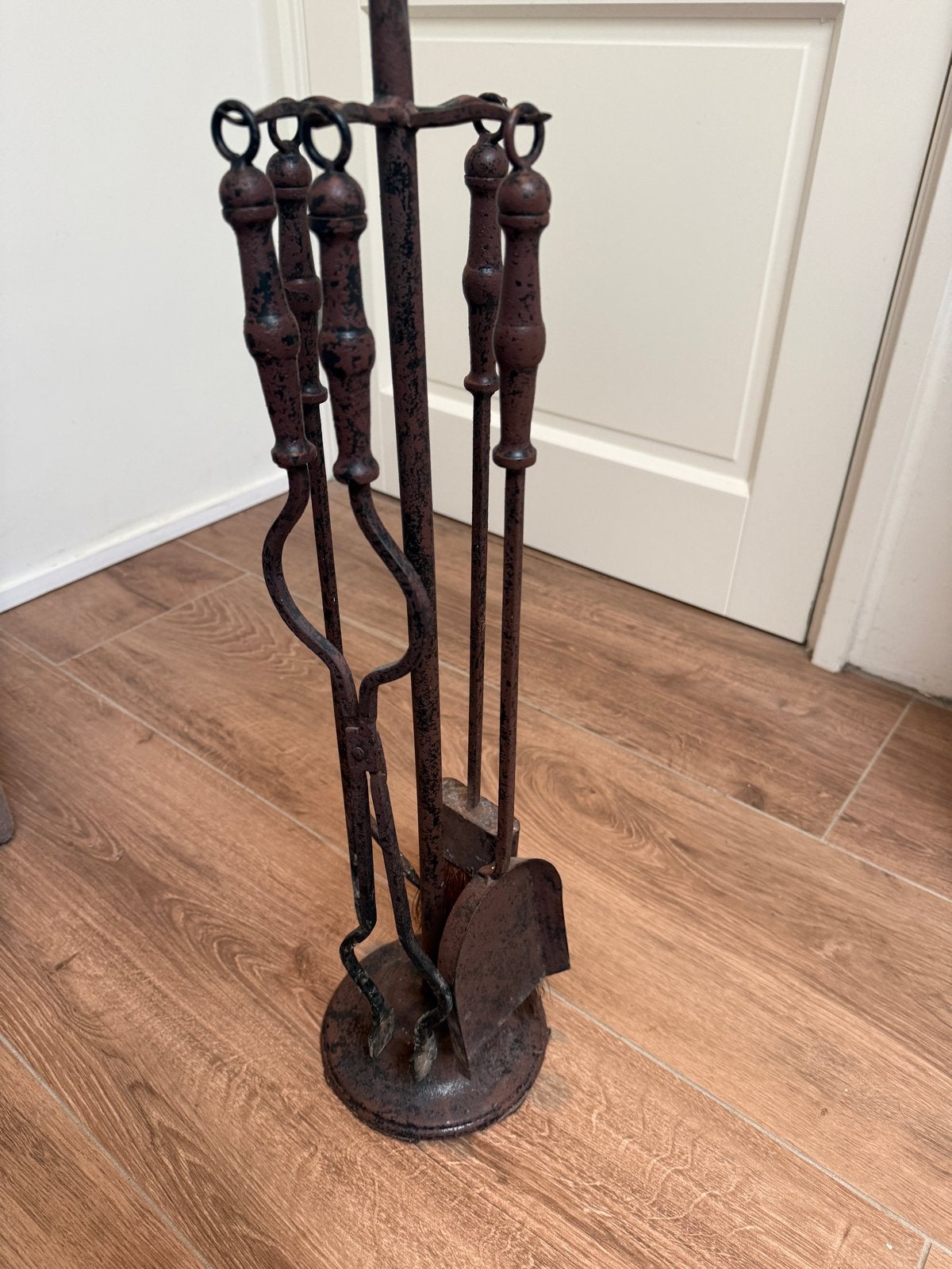 Antieke haardset - 5-delig - 76 cm hoog, Ophalen, Gebruikt, Vrijstaande haard, Overige soorten