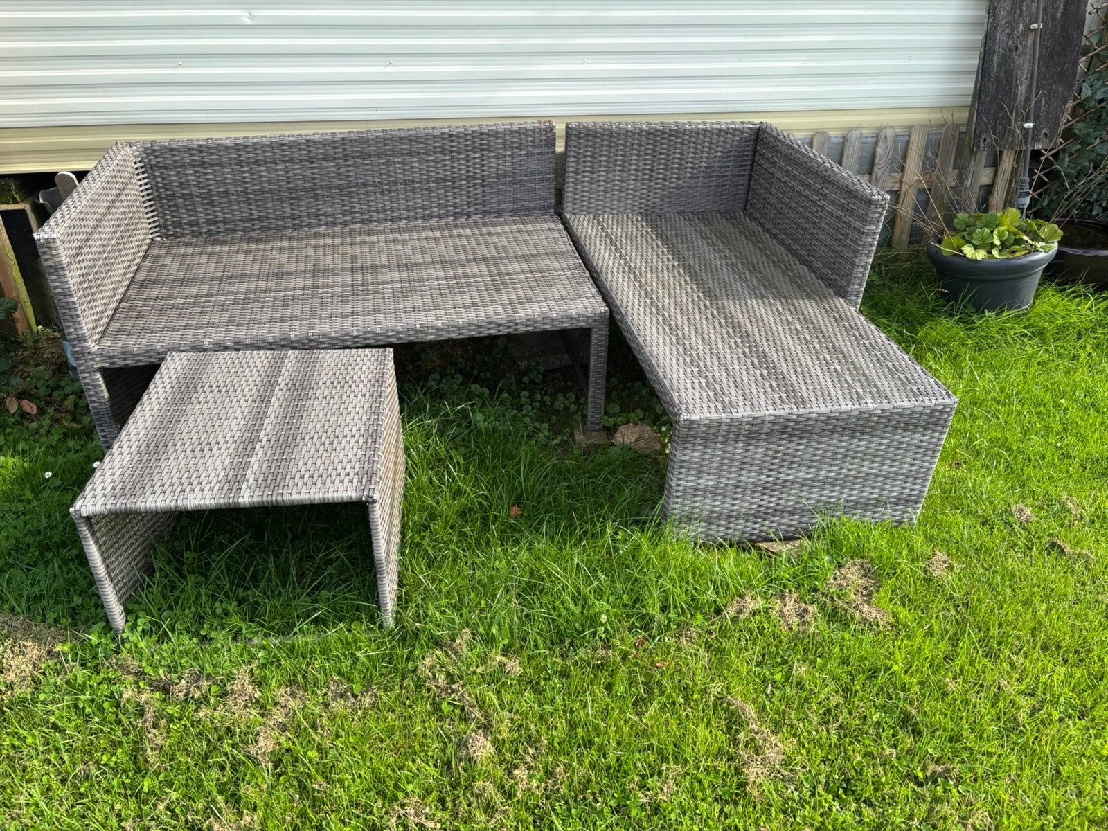 Lounge  set  riet, Tuin en Terras, Ophalen of Verzenden, Gebruikt, Rotan