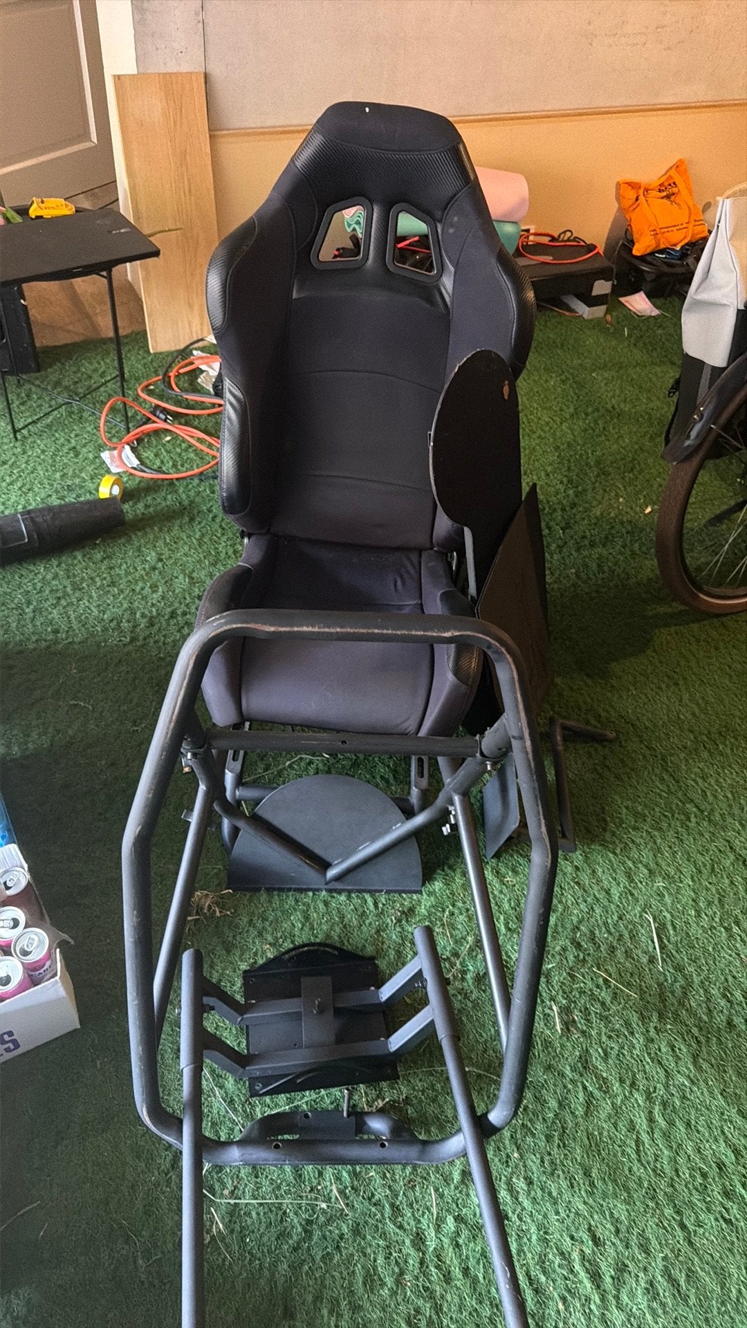 Gamestoel met accessoires, Ophalen, Gebruikt, Zwart