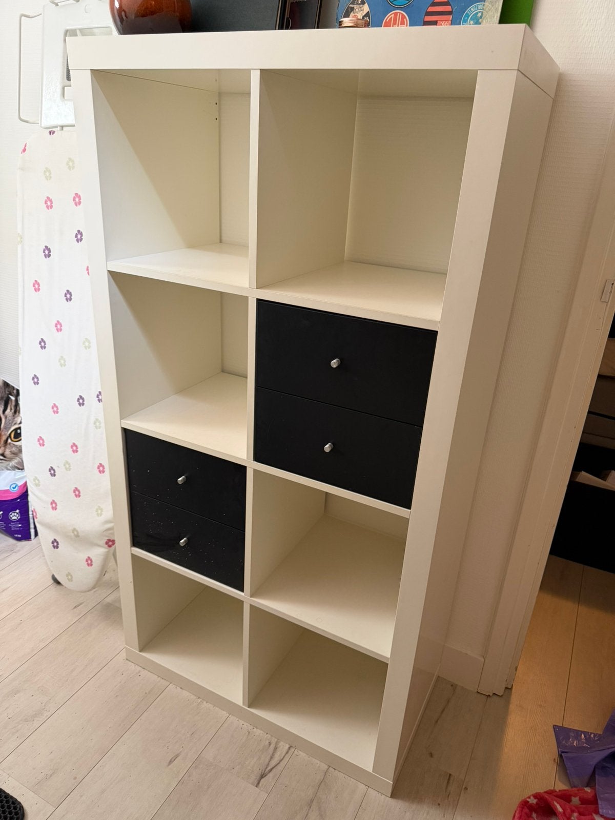 Ikea Kallax kast incl. ladder te koop, 8 vakke, Ophalen, 50 tot 100 cm, Zo goed als nieuw, Minder dan 100 cm