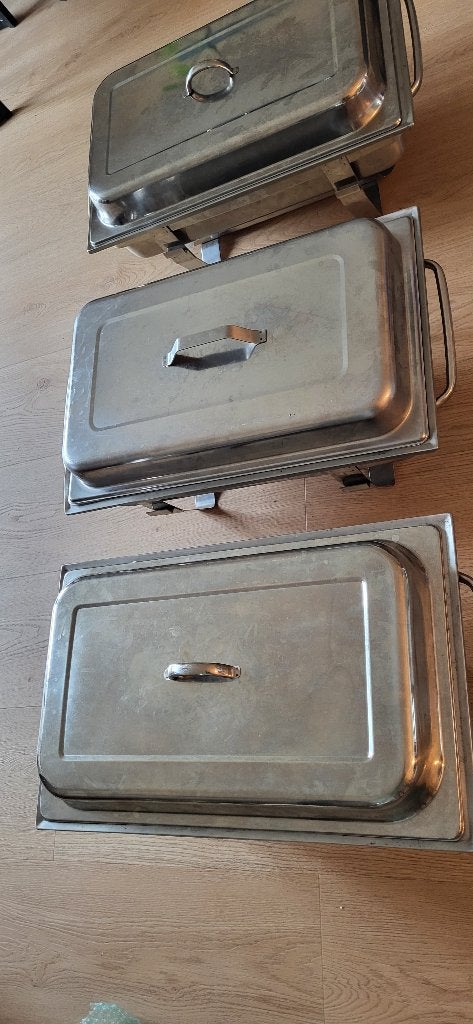 Chafing dishes, Ophalen, Gebruikt, Zilver, Hendi