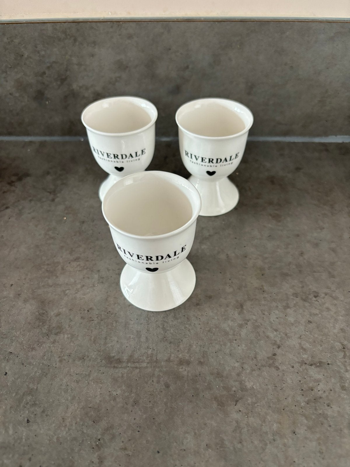 3 Riverdale eierdopjes, Ophalen, Gebruikt, Overige merken, Keramiek