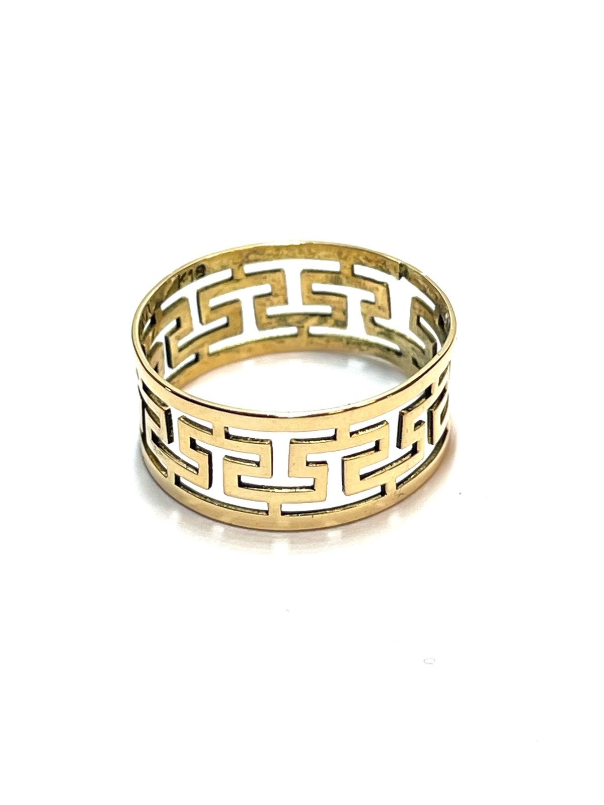 18k gouden Meander ring, -, -, Ophalen of Verzenden, Zo goed als nieuw