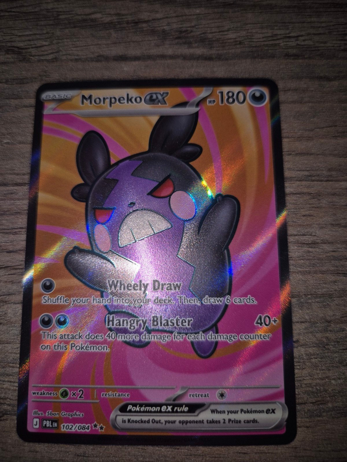 Pitch Black #102 Morpeko EX, Ophalen of Verzenden, Zo goed als nieuw, Losse kaart