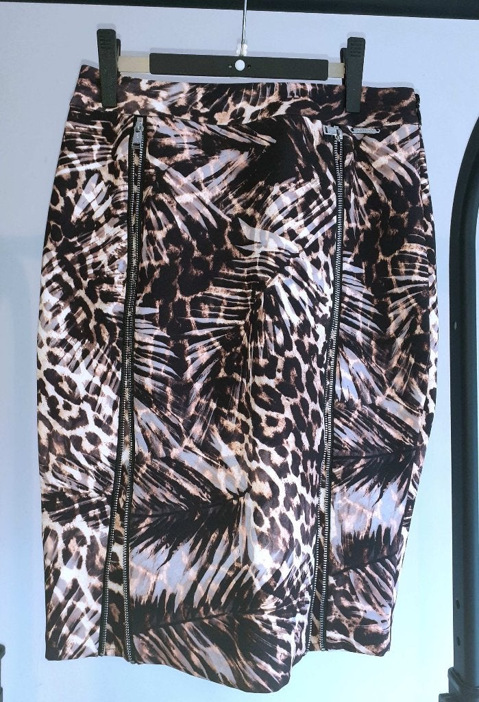 Rok bodycon leopard & tropical Guess Bena XS, Overige kleuren, Nieuw, Ophalen of Verzenden, Knielengte