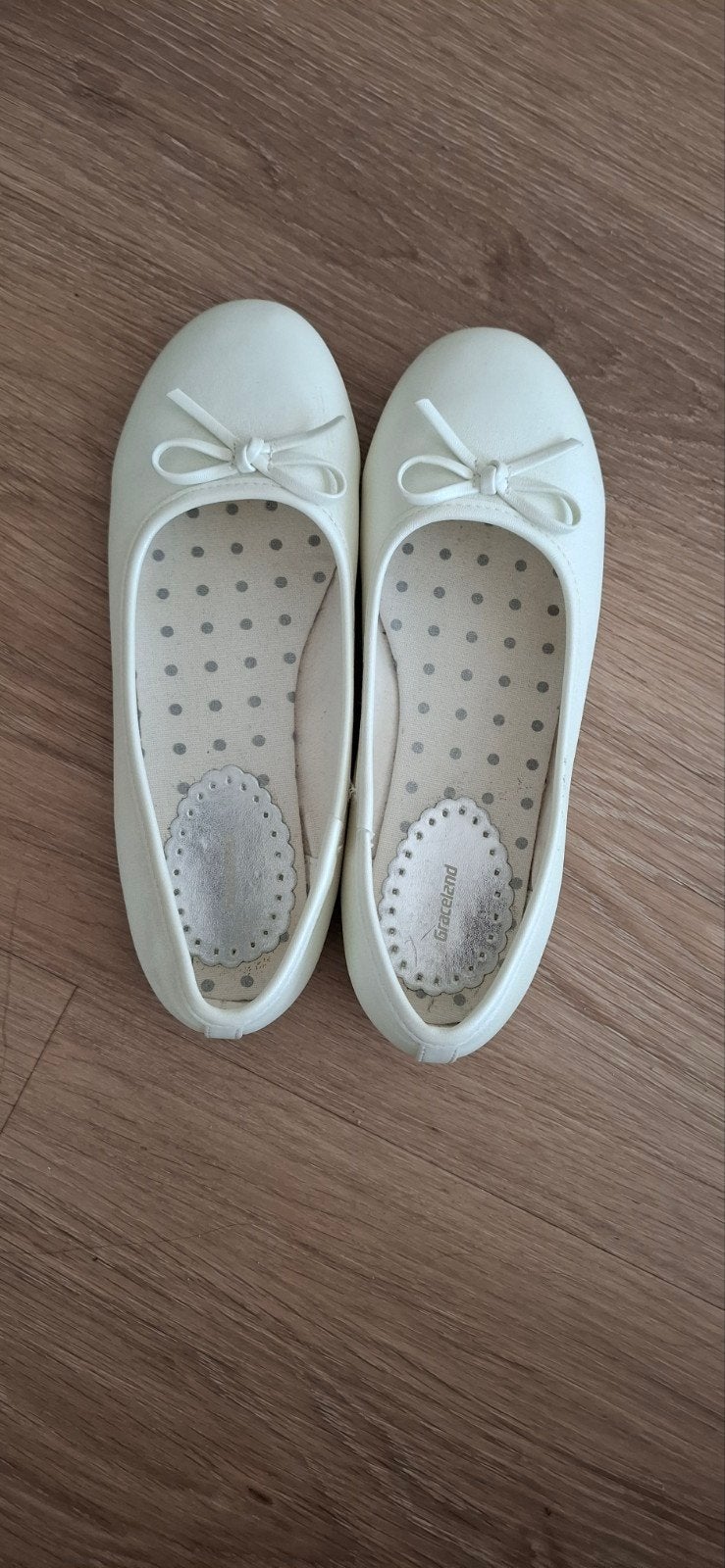 Witte ballet schoenen met strikje - EU 35 (22 cm), Ophalen of Verzenden, Gedragen, Wit, Ballerina's