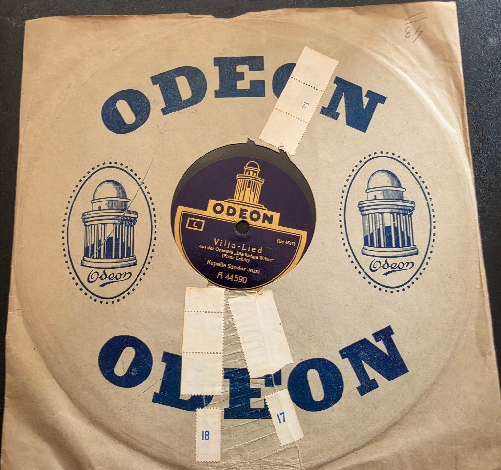 Die Lustige Witwe Vintage Odeon schellakplaat (78 toeren), Ophalen, Gebruikt, EP, Overige componisten