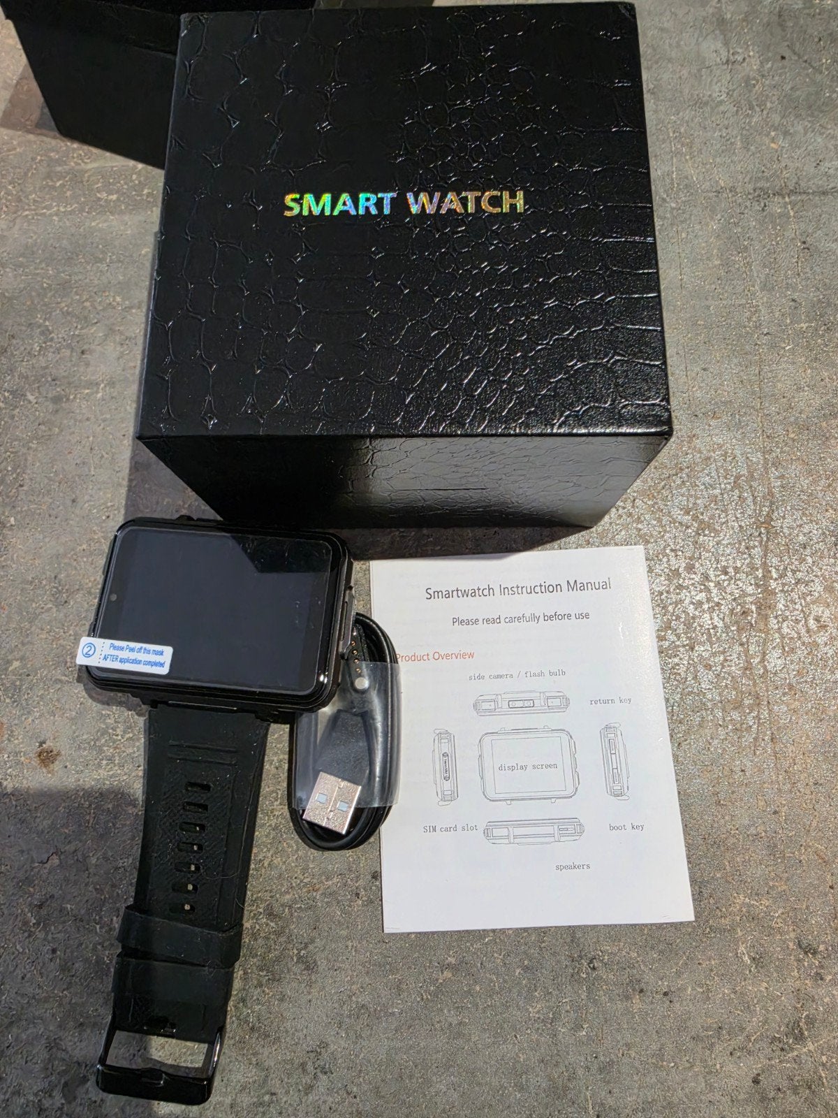 Nieuwe Smartwatch met SIM-kaartslot en camera, Onbekend, Zwart, Ophalen of Verzenden, Waterdicht