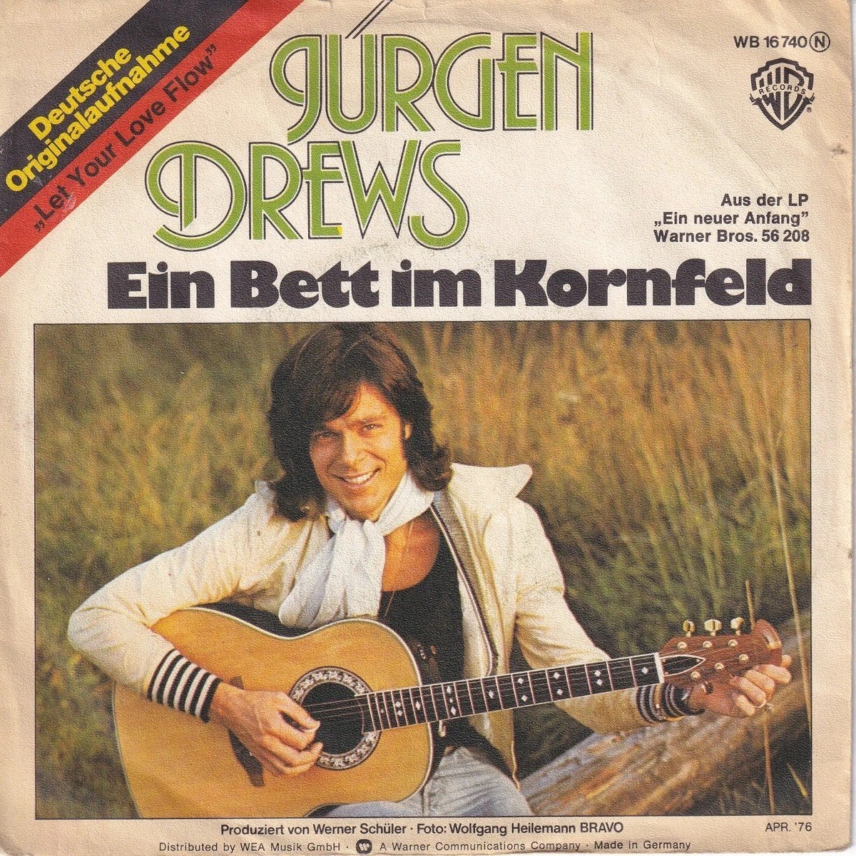 JURGEN DREWS - EIN BETT IM KORNFELD VG++, Ophalen of Verzenden, Gebruikt, 12 inch, Levenslied of Smartlap