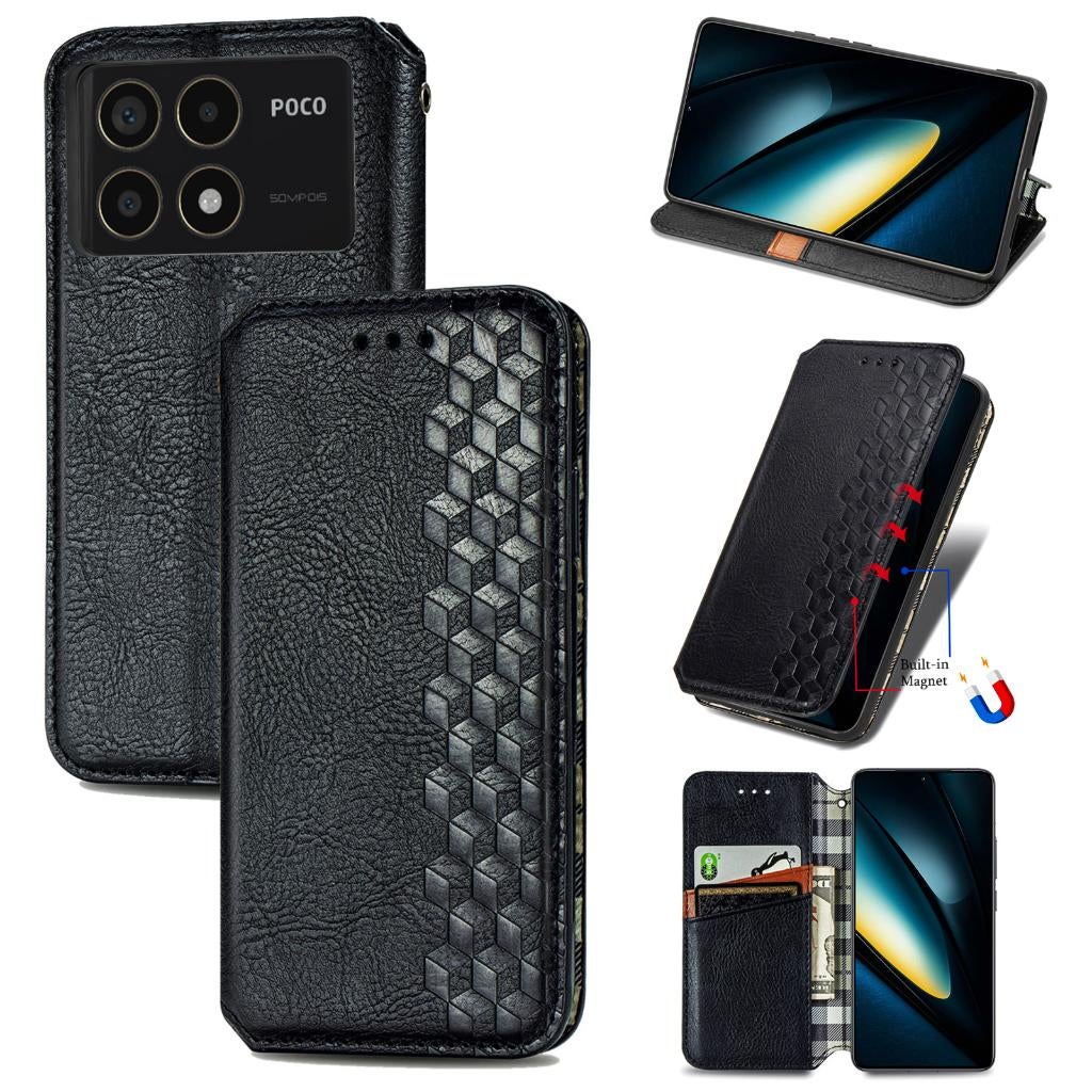Xiaomi Poco F6 Pro Luxe PU Lederen Wallet Case Set _ Zwart, Verzenden, Nieuw, Hoesje of Tasje