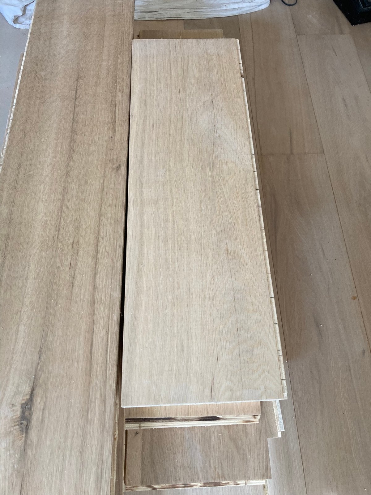 14 m2 multiplank vloer met eiken toplaag, Ophalen, Vloerdelen of -planken, Zo goed als nieuw, 10 m² of meer