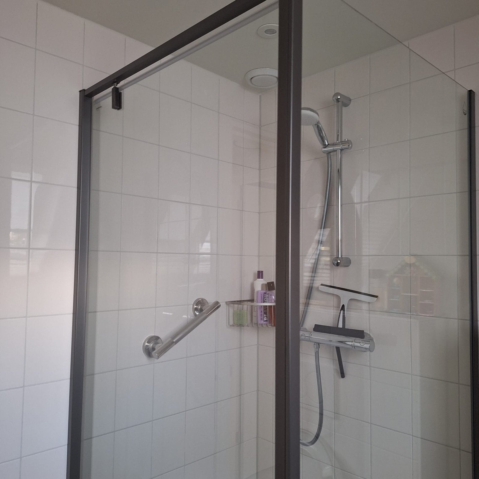 Douchecabine Sealskin mat grijs 90x90x200, Doe-het-zelf en Verbouw, Ophalen, Zo goed als nieuw, Chroom, Douche