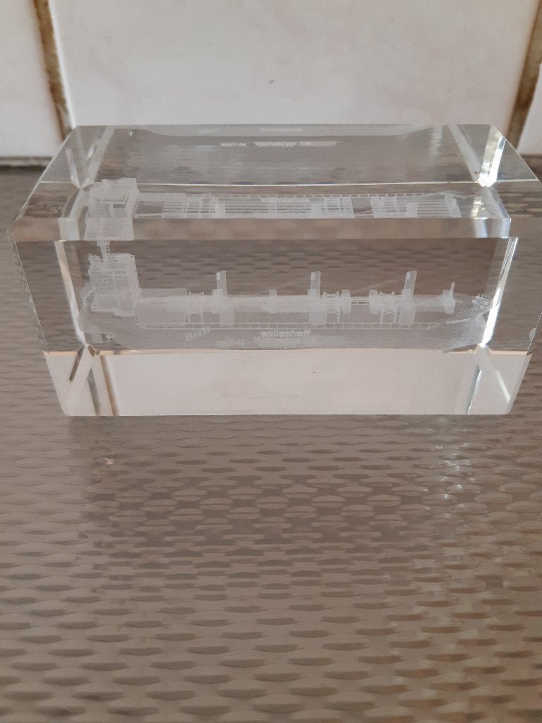 scheepsmodel glas, Verzamelen, Scheepvaart, Ophalen of Verzenden, Zo goed als nieuw, Motorboot, Schaalmodel