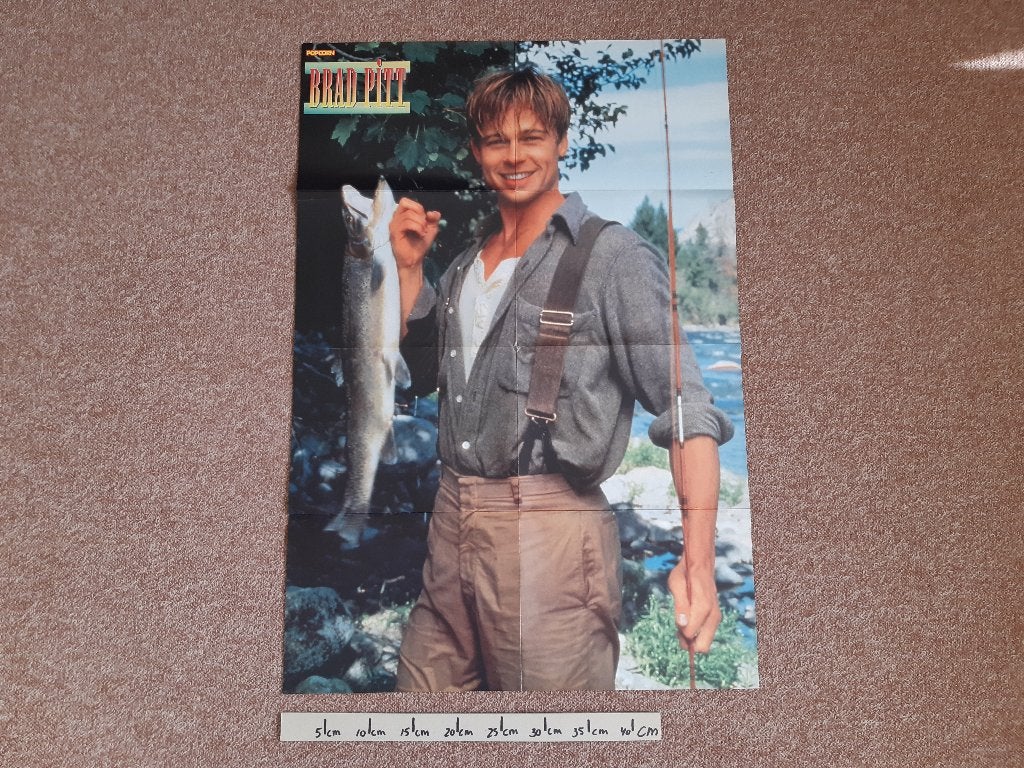Poster Film Brad Pitt A1 Popcorn Worlds Apart 55x81 cm, Rechthoekig Staand, Ophalen of Verzenden, Zo goed als nieuw, A1 t/m A3