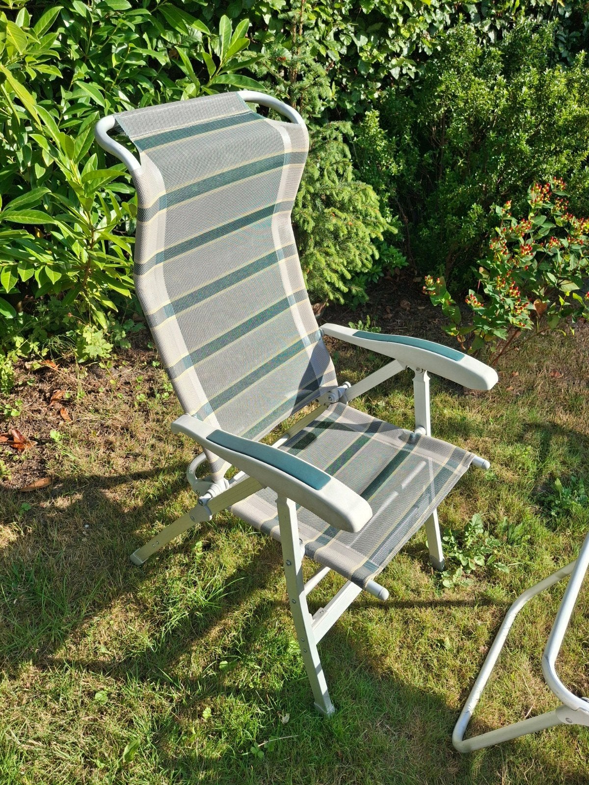 Twee campingstoelen met voetensteun, Ophalen, Gebruikt, Campingstoel
