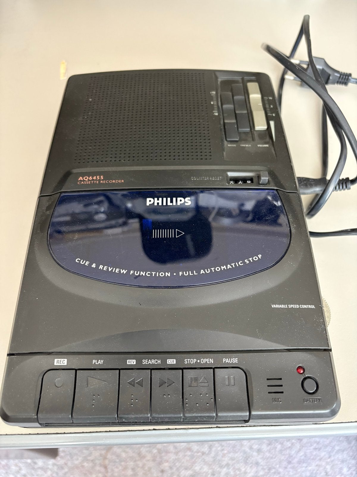 Philips AQ6455 Cassette Recorder - Draagbare Casetterecorder, Ophalen, Enkel, Philips, Tape counter