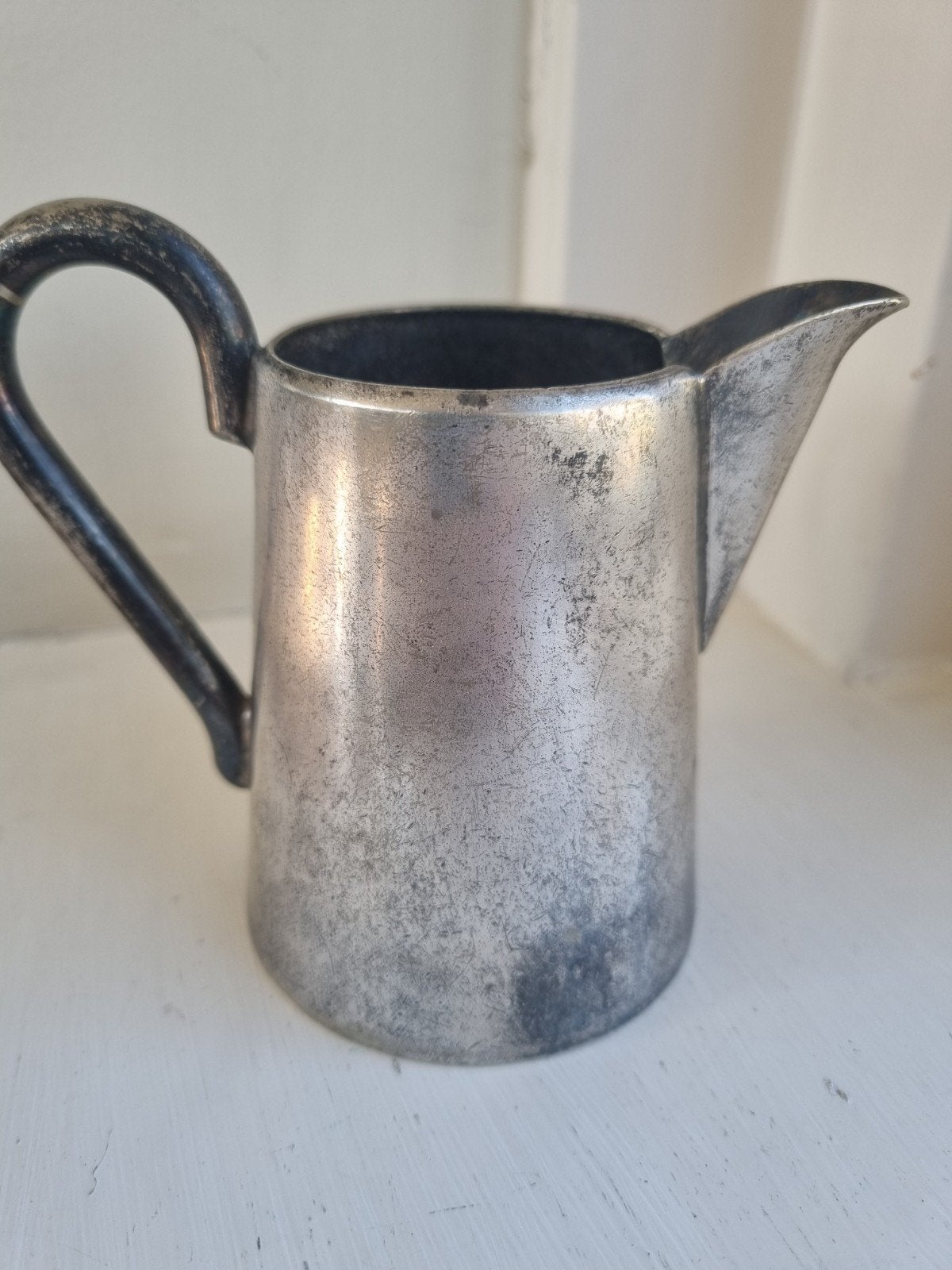 Verzilverde zware melkkan., Ophalen of Verzenden