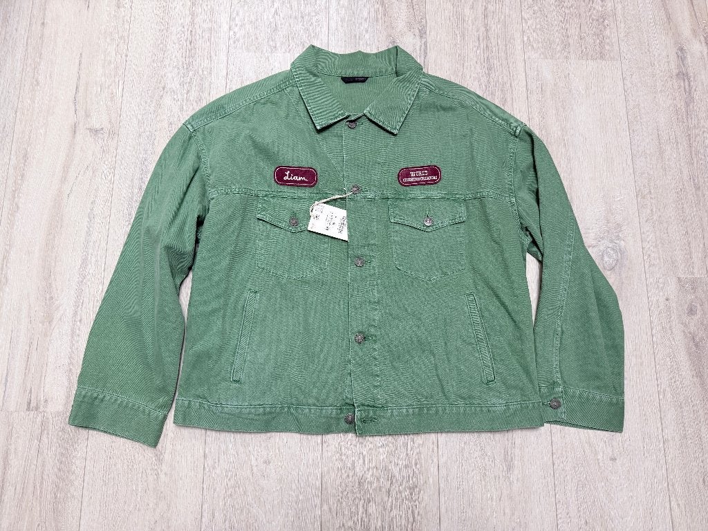 Zara Denim Jacket Green Size M Boxy Oversized Fit, -, Maat 48/50 (M), -, Nieuw