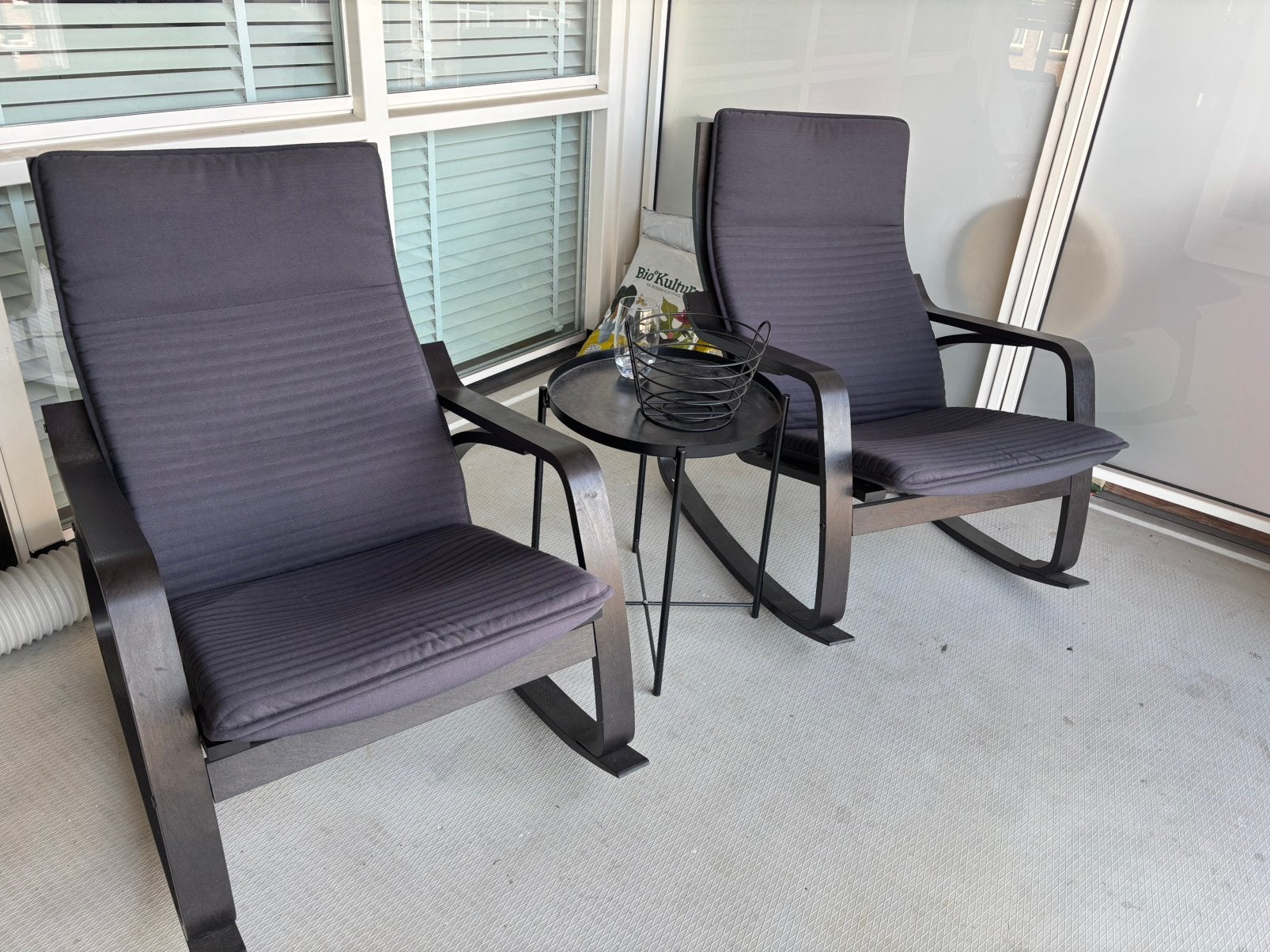 Set van 2 relaxstoelen + bijzettafel –zeer nette staat, Tuin en Terras, Ophalen, Zo goed als nieuw