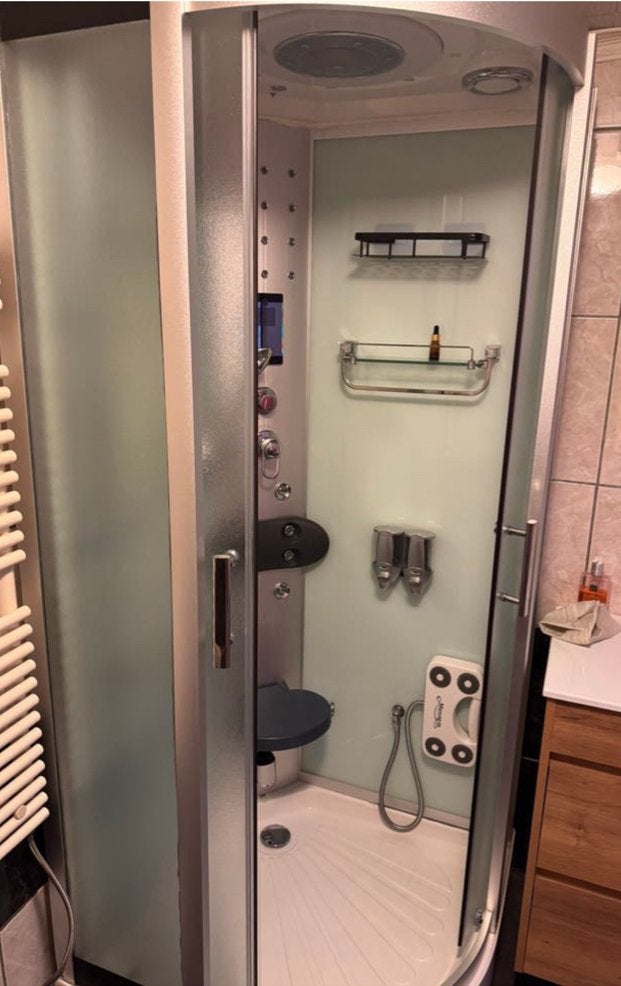 Luxe Douchecabine met Stoomgenerator en Massagejets, Ophalen of Verzenden, Gebruikt, Chroom, Douche