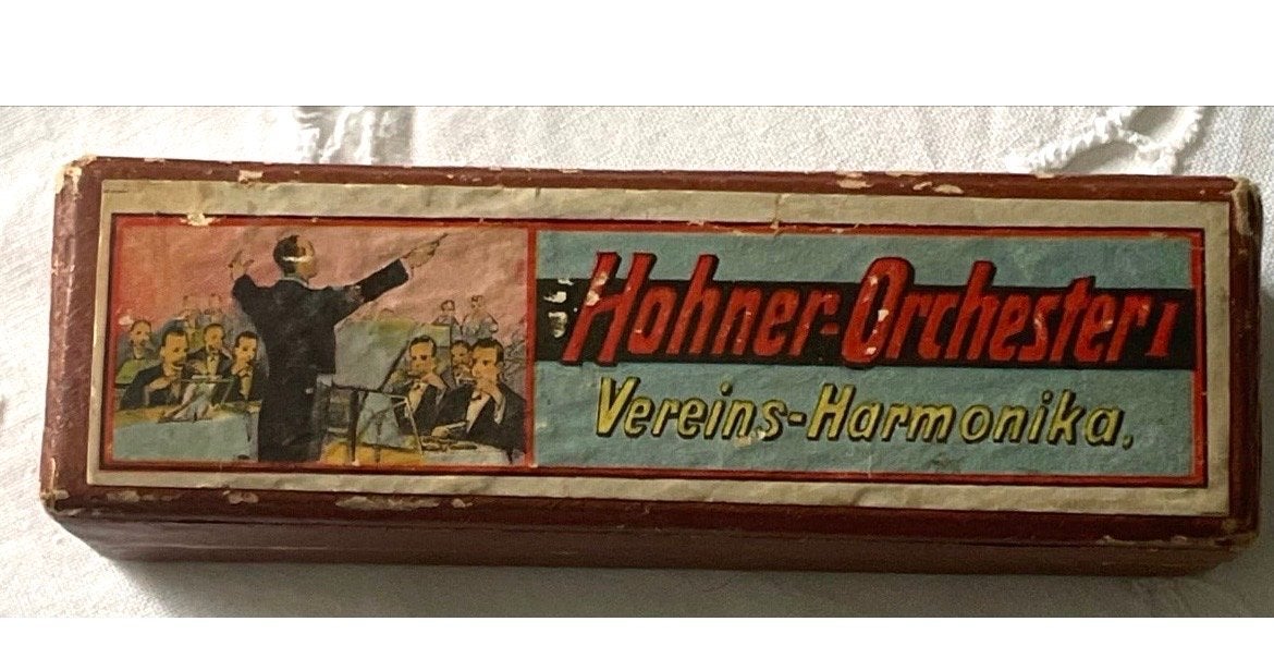 Vintage Hohner-Orchester Vereine-Harmonika in originele doos, Gebruikt, Overige typen, Ophalen of Verzenden, Met koffer of doosje