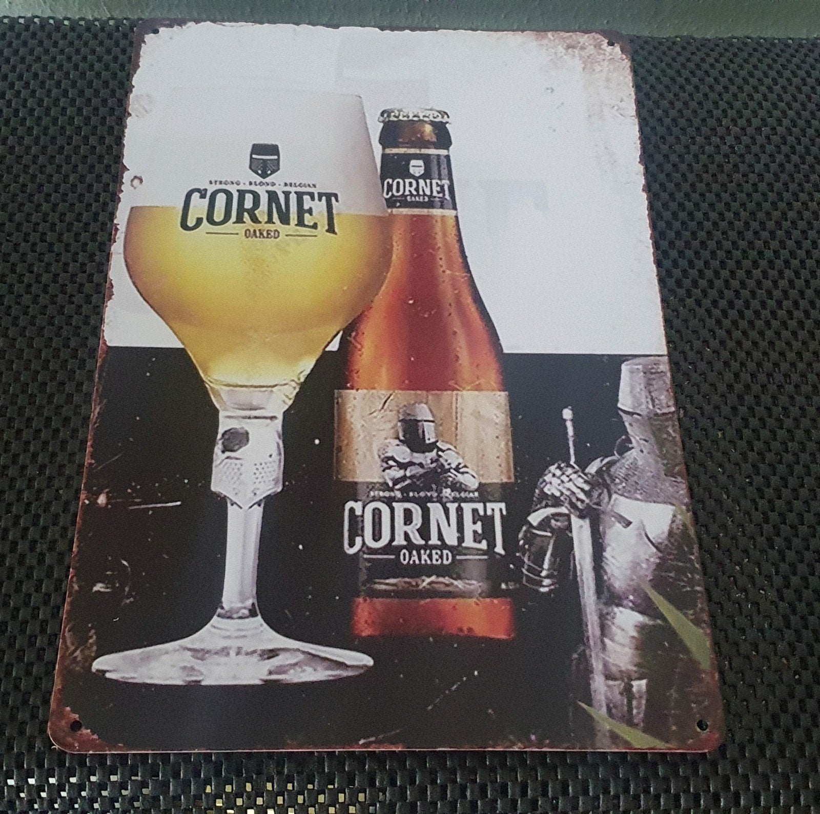 Wandbord Cornet Oaked Bier 30x20 cm, Ophalen of Verzenden, Nieuw, Reclamebord, Plaat of Schild, Overige merken