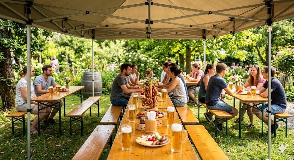 Biertafels(set) bierbank, huren, te huur, verhuur., Ophalen, Zo goed als nieuw, Overige