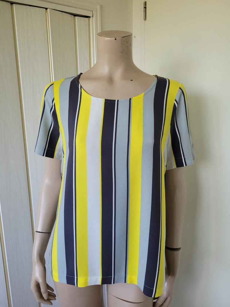 Sandwich shirt viscose zomer strepen maat 38/M, Maat 38/40 (M), Geel, Ophalen of Verzenden, Zo goed als nieuw