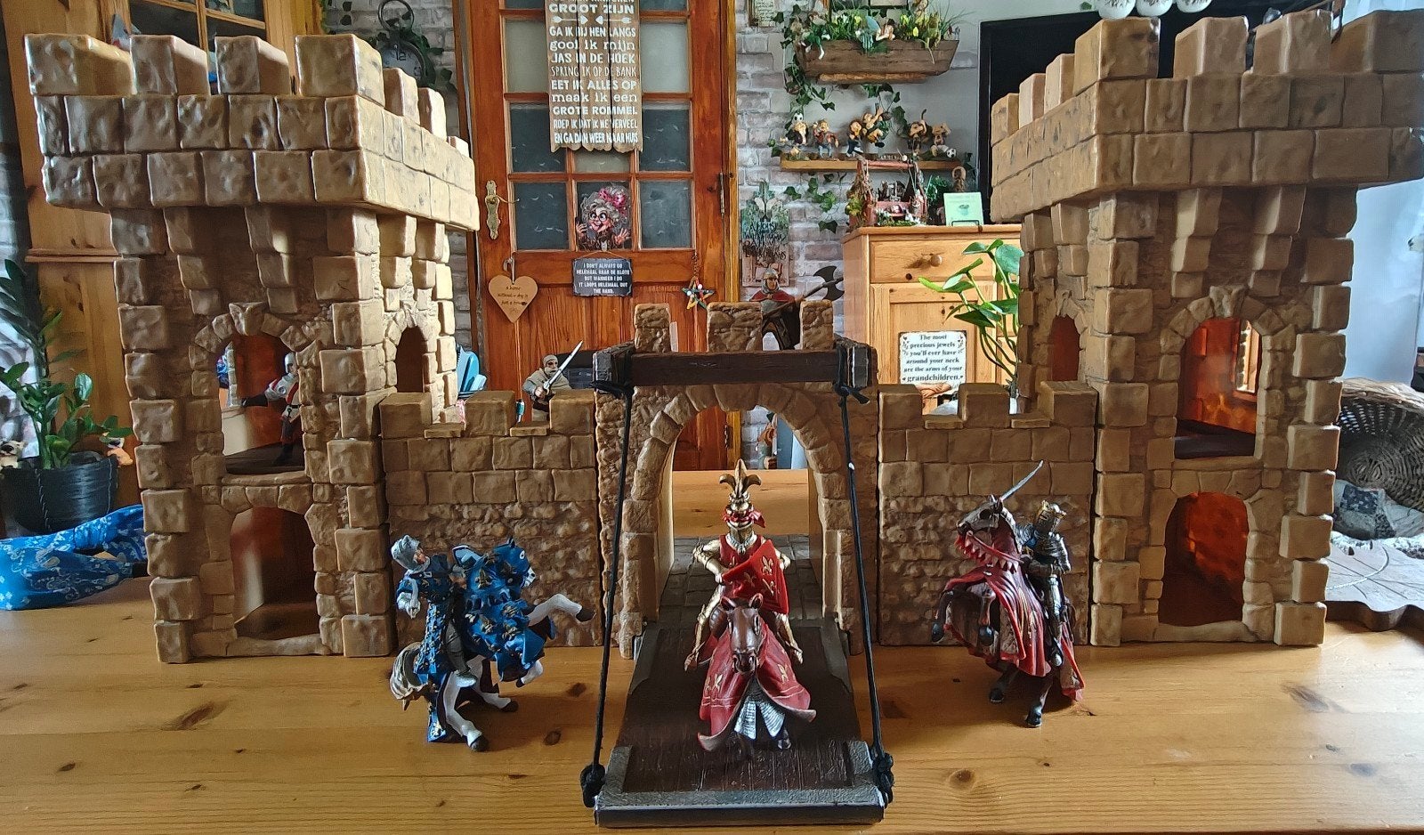 Schleich kasteel met ridders en paarden, Ophalen of Verzenden, Zo goed als nieuw