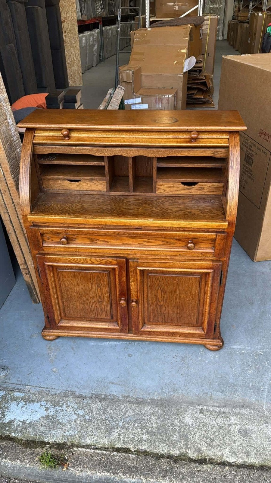 Antiek rolluikbureau van eikenhout, Antiek en Kunst, Ophalen