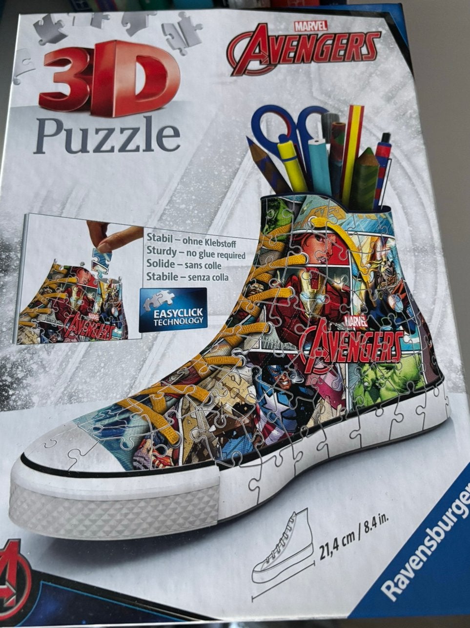 3Dpuzzel avengers gymp/ pennenbak, Ophalen, Meer dan 50 stukjes, Zo goed als nieuw, 6 jaar of ouder