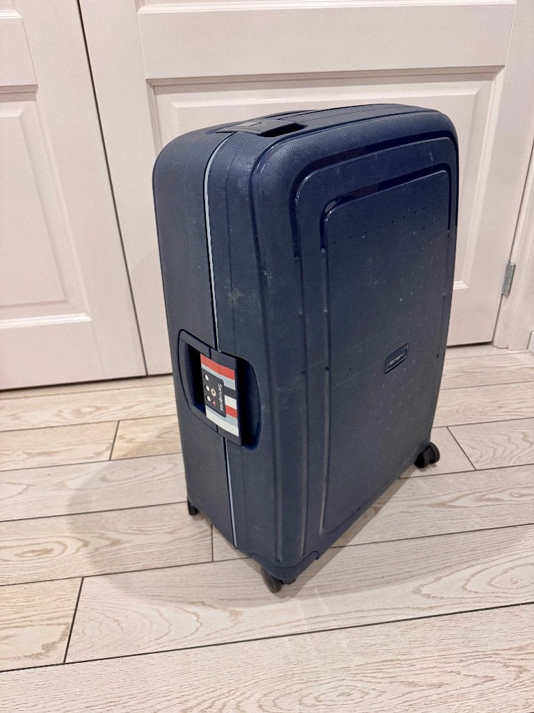 Samsonite Koffer - Blauw, met wieltjes en TSA slot 79 Liter, 60 tot 70 cm, Gebruikt, Hard kunststof, Ophalen of Verzenden